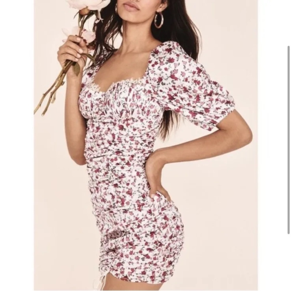 For Love & Lemons Melrose White Floral Corset Dress